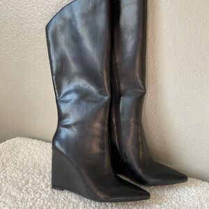 INC International Concepts Black Wedge Boots